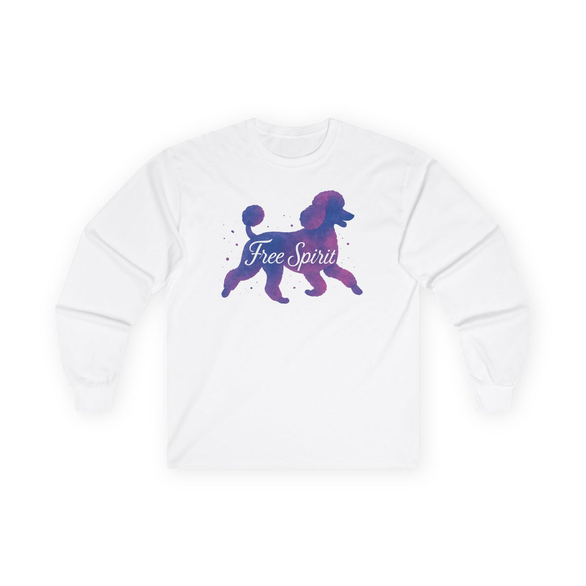 Free Spirit Poodle Animal Long Sleeve Tee in White