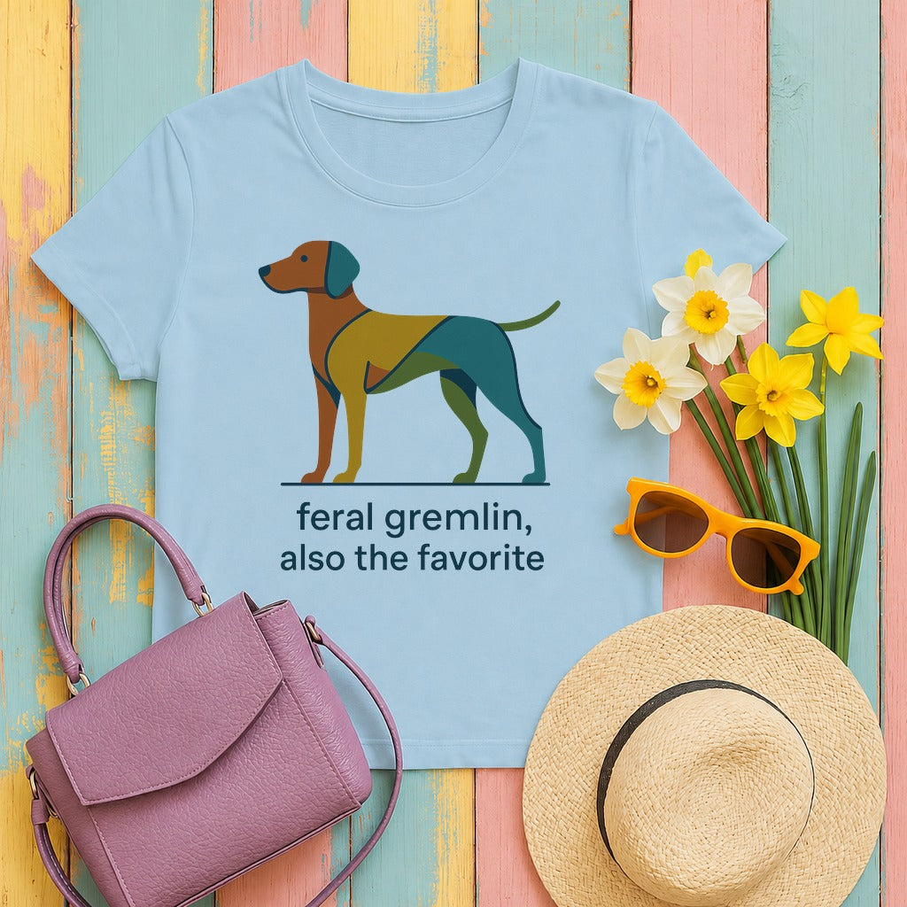 vizsla feral gremlin also the favorite tee flat lay hero