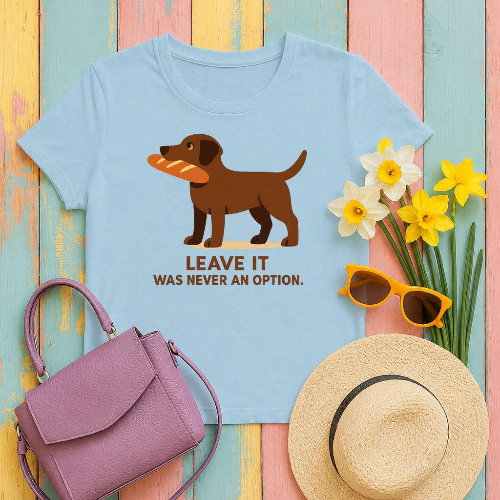 Chocolate Lab Leave It Tee in Light Blue