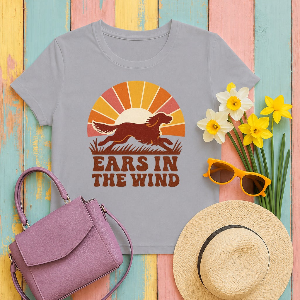 Irish Setter Ears in the Wind T-shirt in Athletic Heather