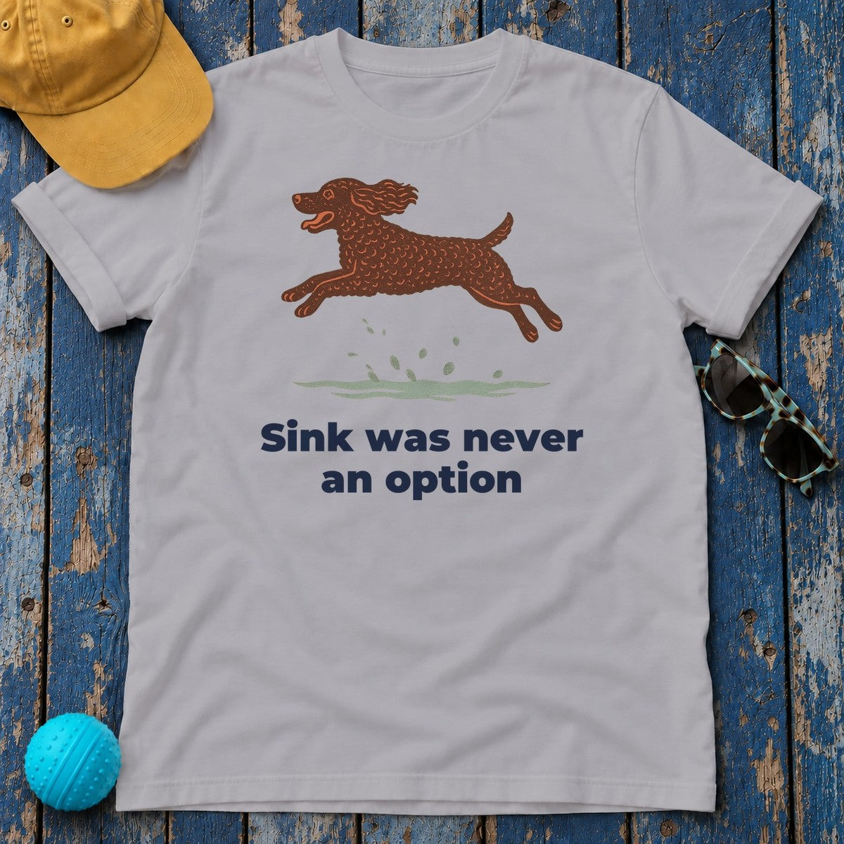 American Water Spaniel Sink Was Never An Option Tee in Athletic Heather