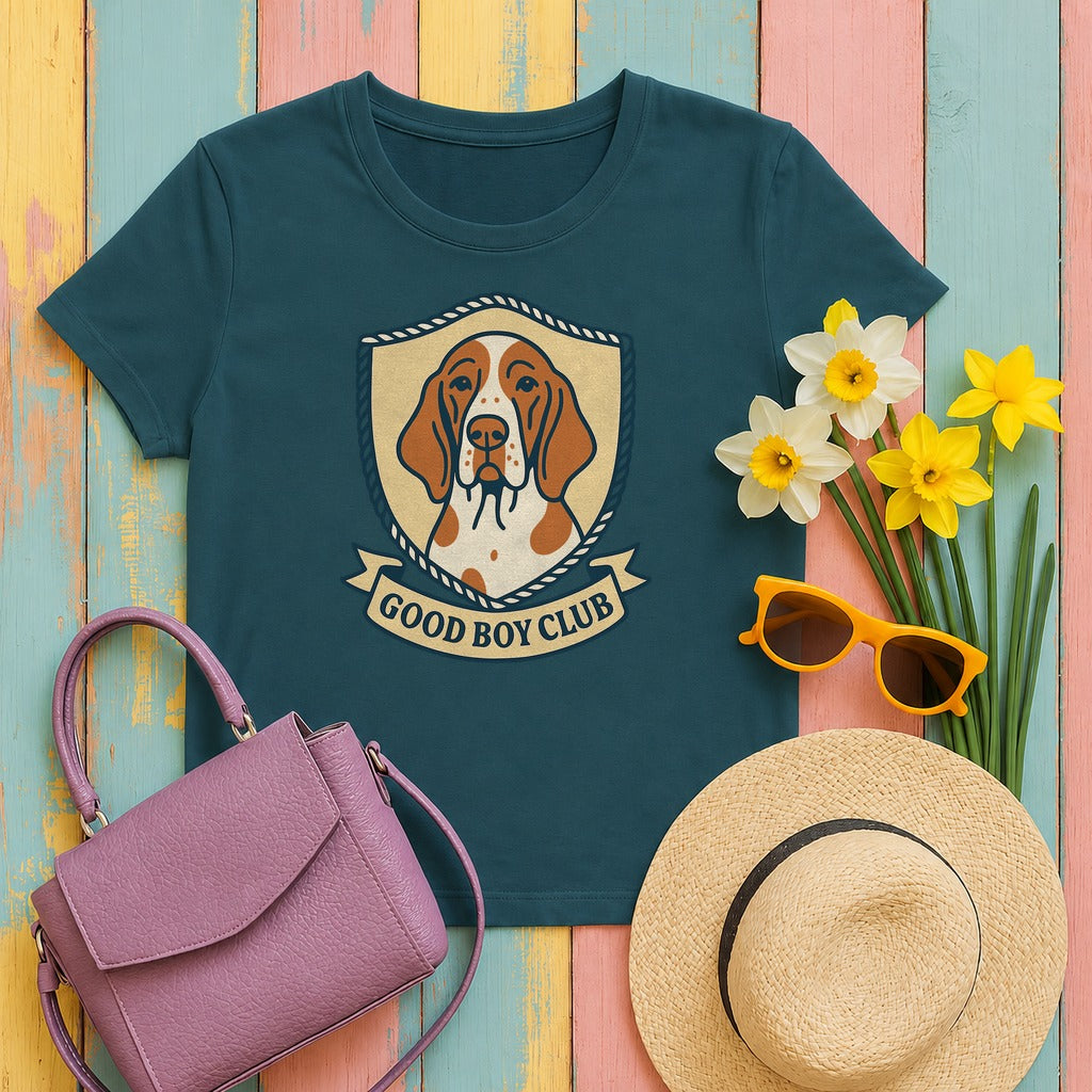 Bracco Italiano Good Boy Club Tee in Heather Deep Teal