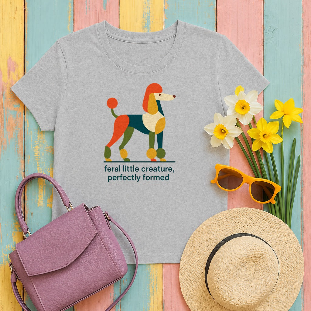 Perfectly Feral Poodle T-Shirt in Sport Grey