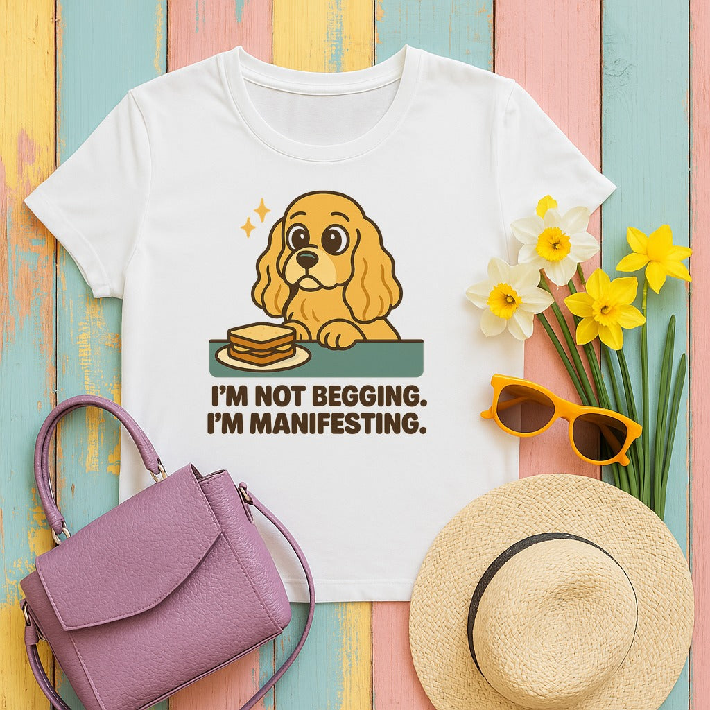 Cocker Not Begging Manifesting Tee in White