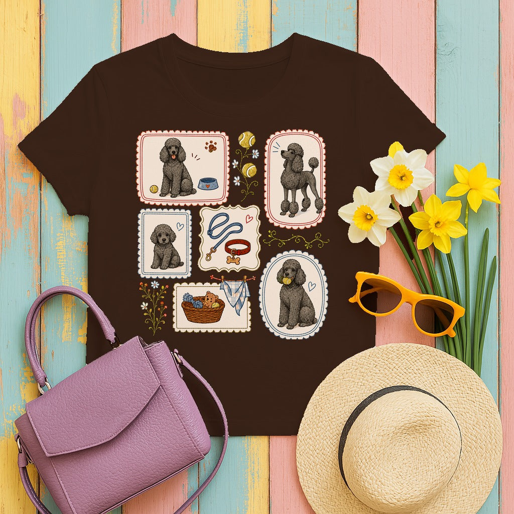 Charming Poodle Life T-Shirt in Dark Chocolate