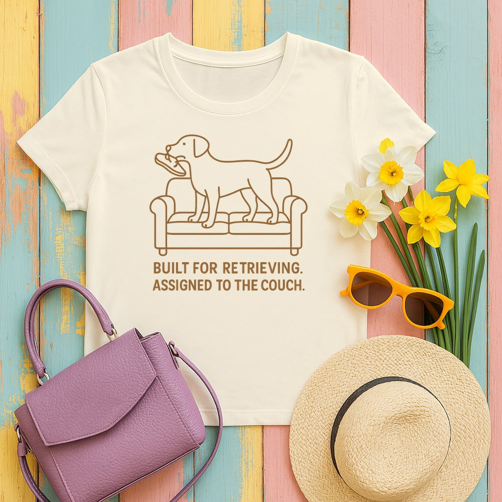 Yellow Lab Built For Retrieving Tee in Natural