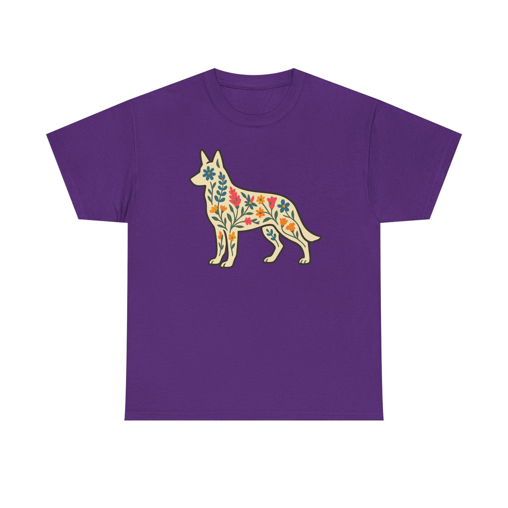 Floral German Shepherd T-Shirt