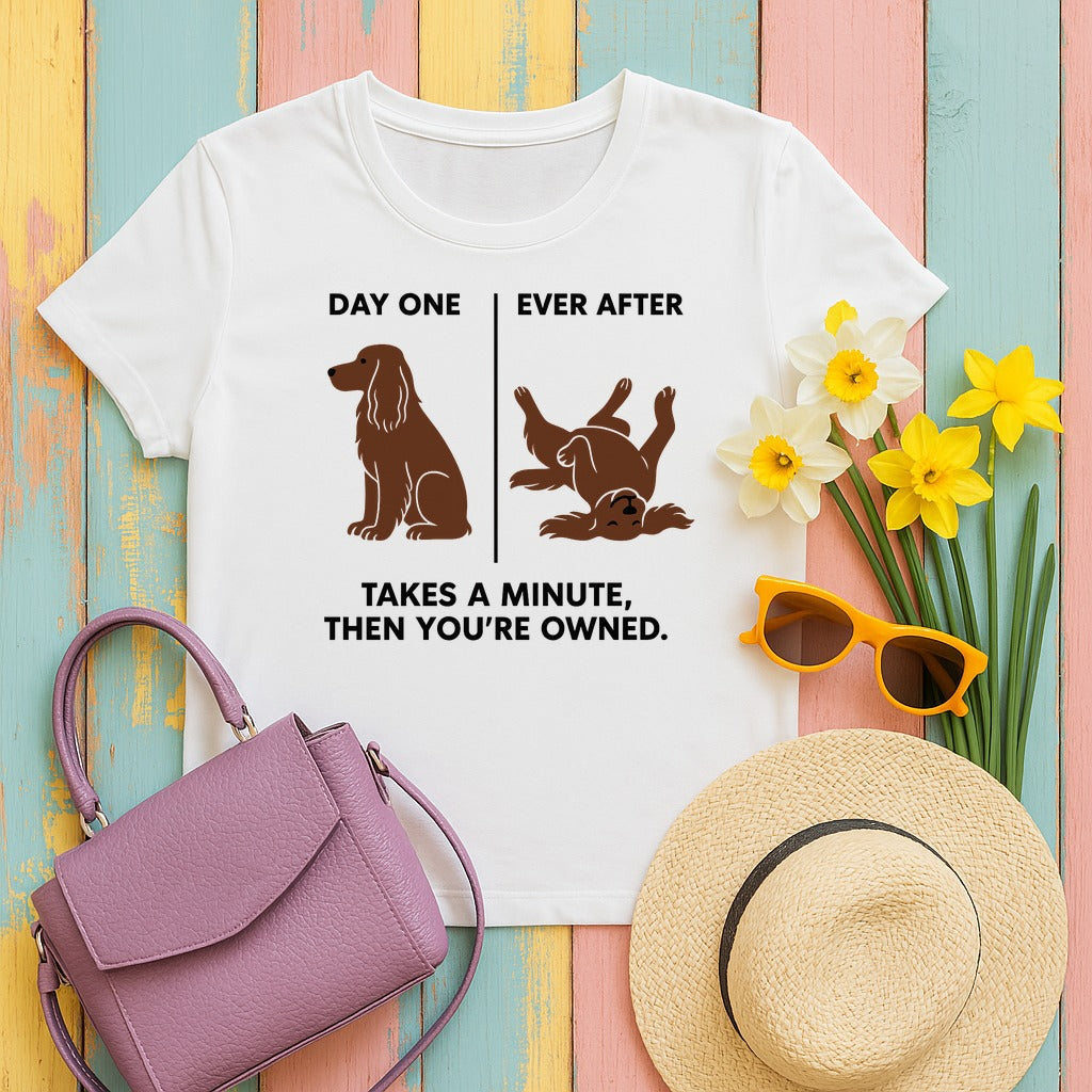 Field Spaniel Then You're Owned Tee in White