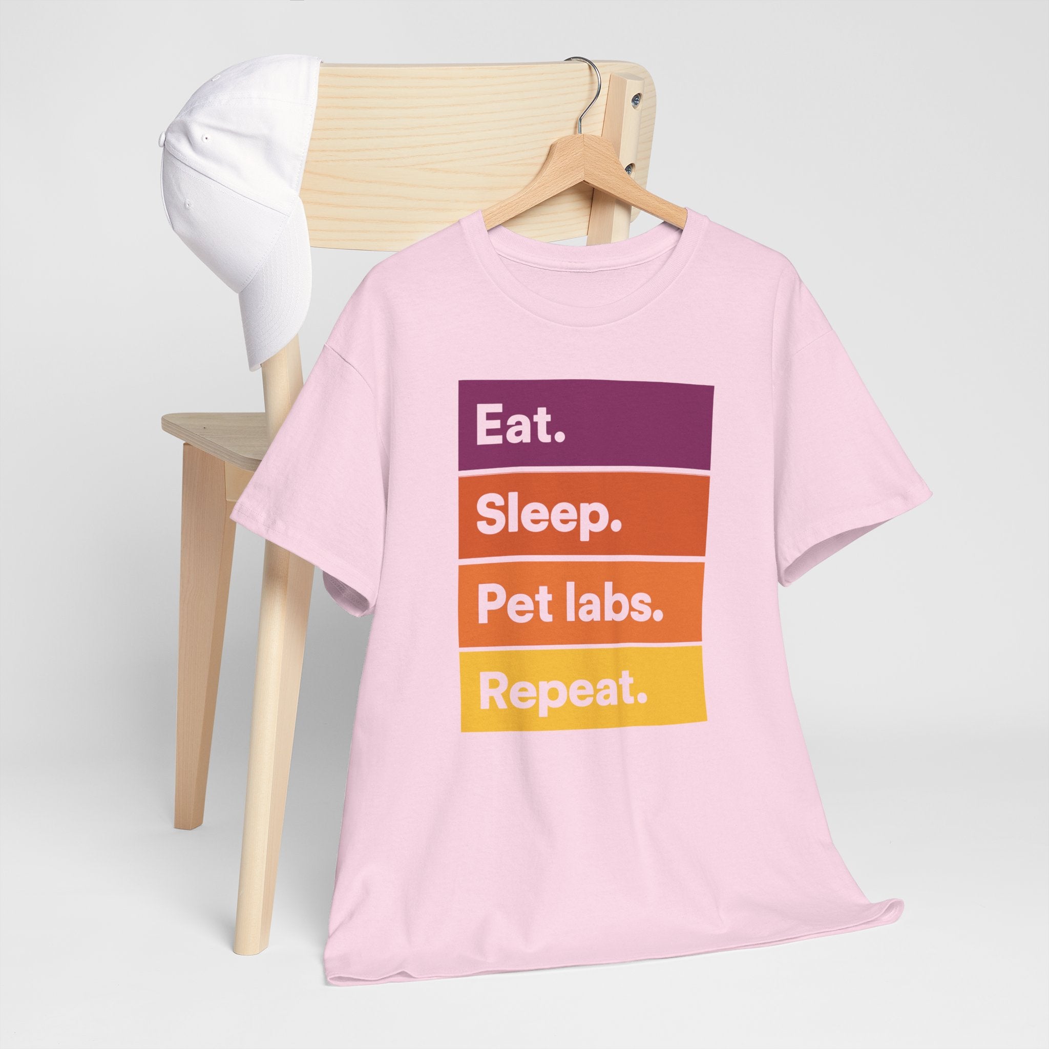 Eat Sleep Pet Labs Repeat Colorblock Text