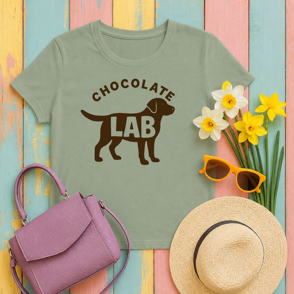 Chocolate Lab Silhouette T-shirt in Sage