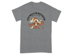 Gray t-shirt with Bracco Italiano dog cartoon and text "Every walk is an investigation."