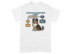 Australian Shepherd Logic flowchart with a dog and text.