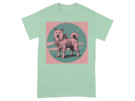 Adorable Dog Astronaut Graphic Mint T-Shirt product