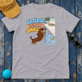 So Close Yet So Small Dachshund T-Shirt in Athletic Heather - flat lay