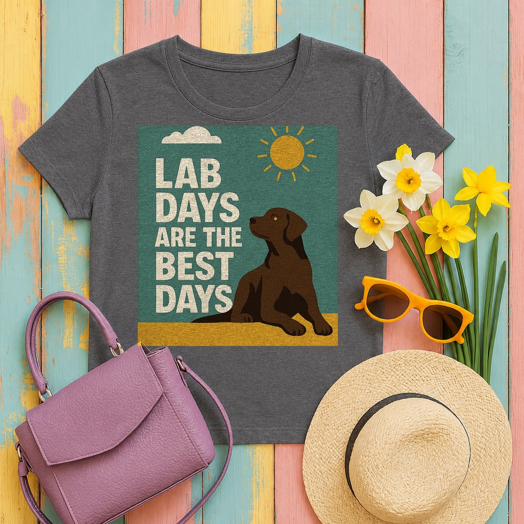 Chocolate Lab Days Are the Best Days T-shirt in Dark Grey Heather