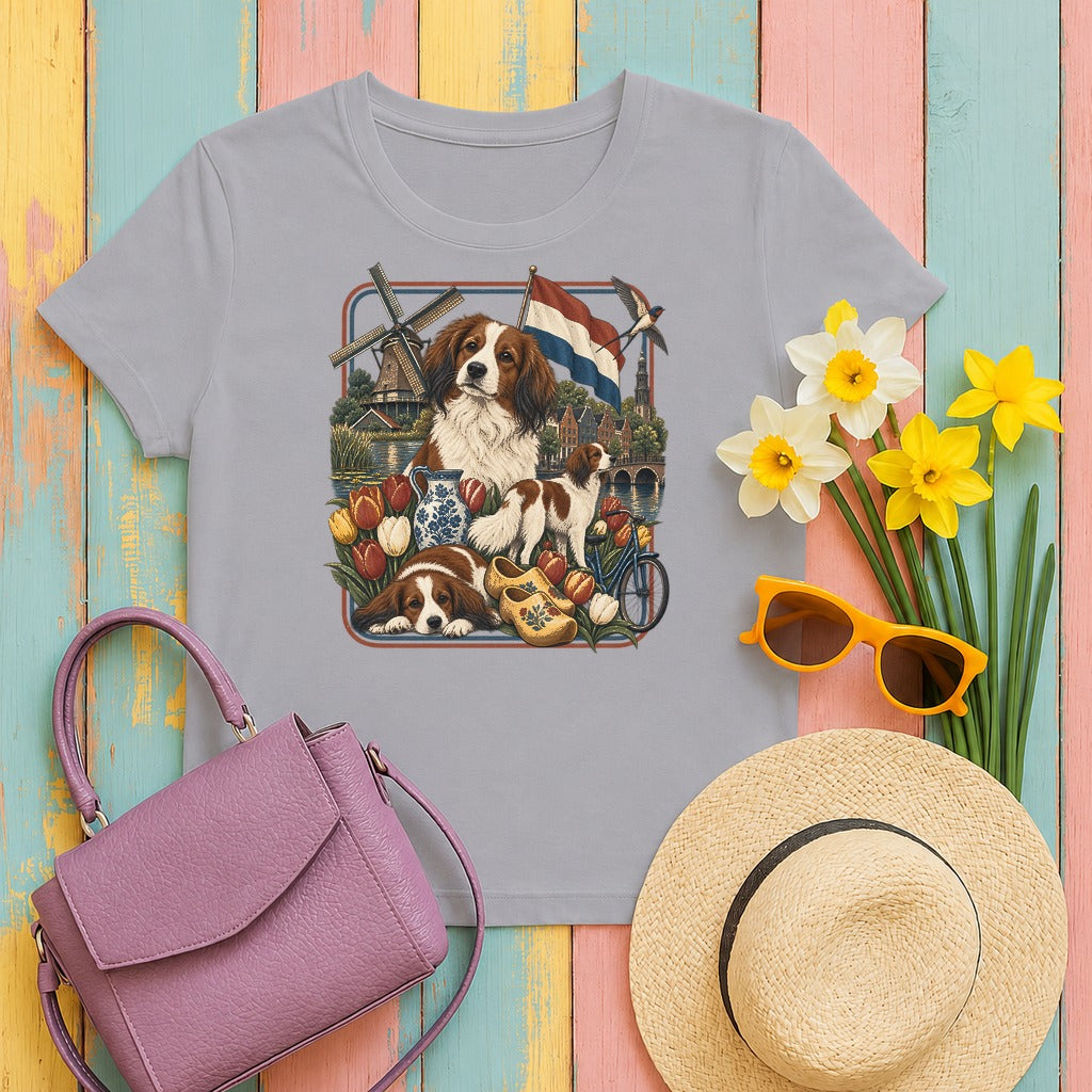 Kooikerhondje Netherlands Heritage tee, Athletic Heather