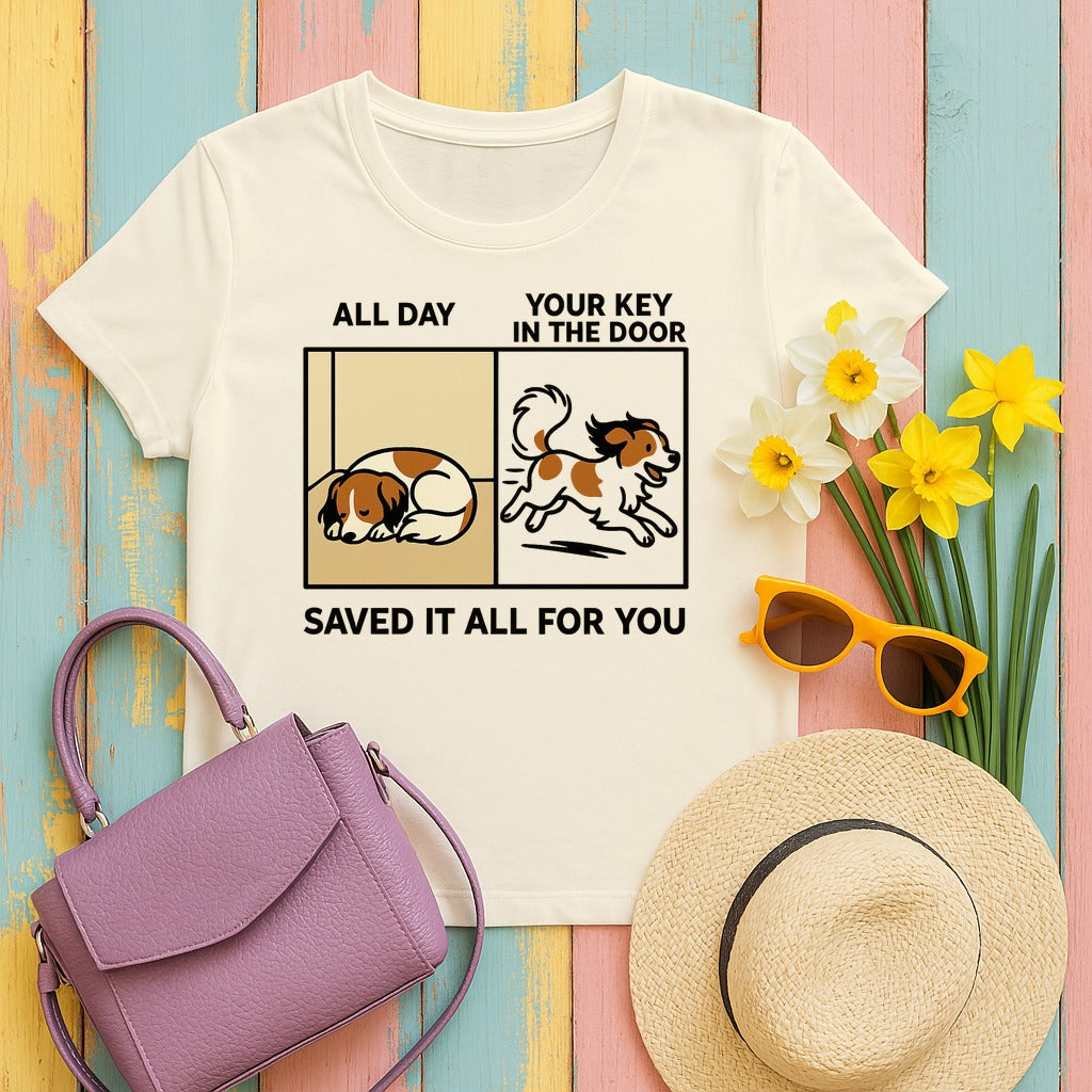 Kooikerhondje Saved It All For You Tee in Natural