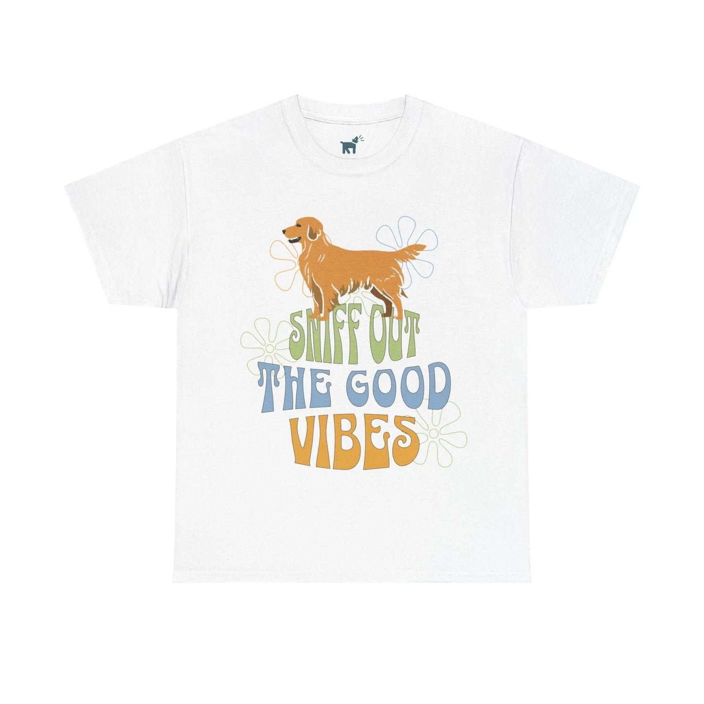 Sniff Out the Good Vibes Golden Retriever T Shirt White T-shirt