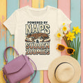 Powered By Naps & Zoomies Greyhound T-Shirt in Natural