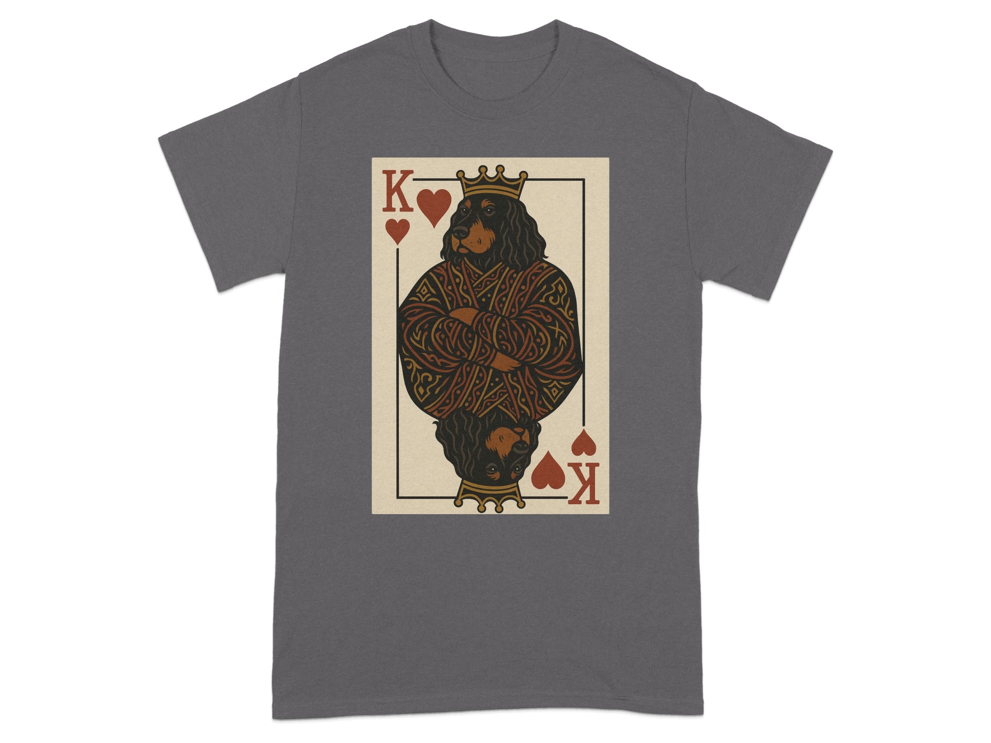 King of Hearts card featuring a dog wearing a crown and ornate robe.