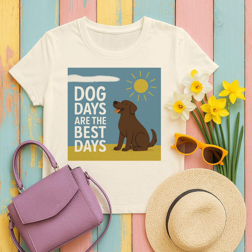 Dog Days Are the Best Days Chocolate Lab T-Shirt in Natural