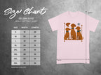 Gildan 5000 Heavy Cotton T-shirt size chart with dimensions in inches.