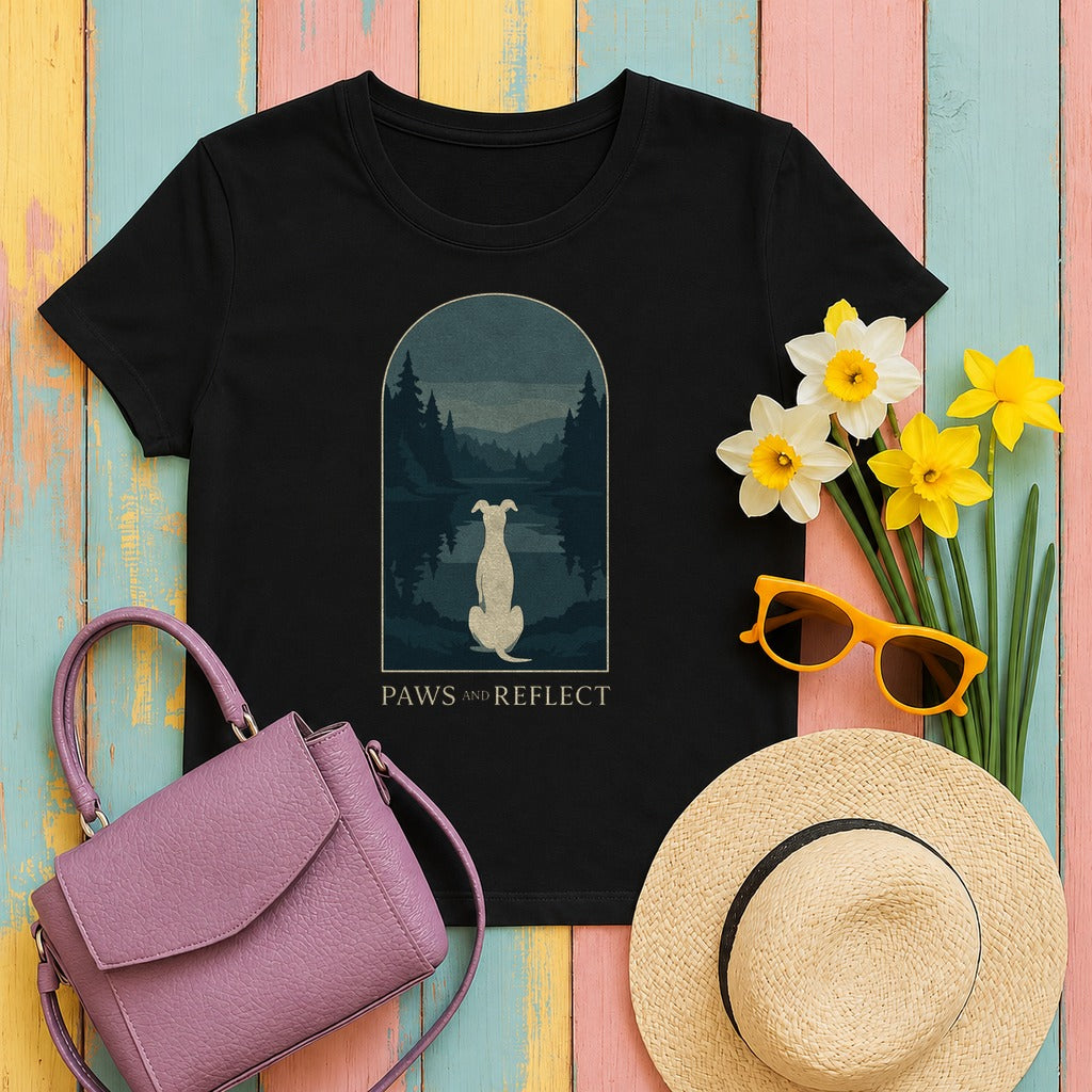 Greyhound Paws and Reflect Tee in Black