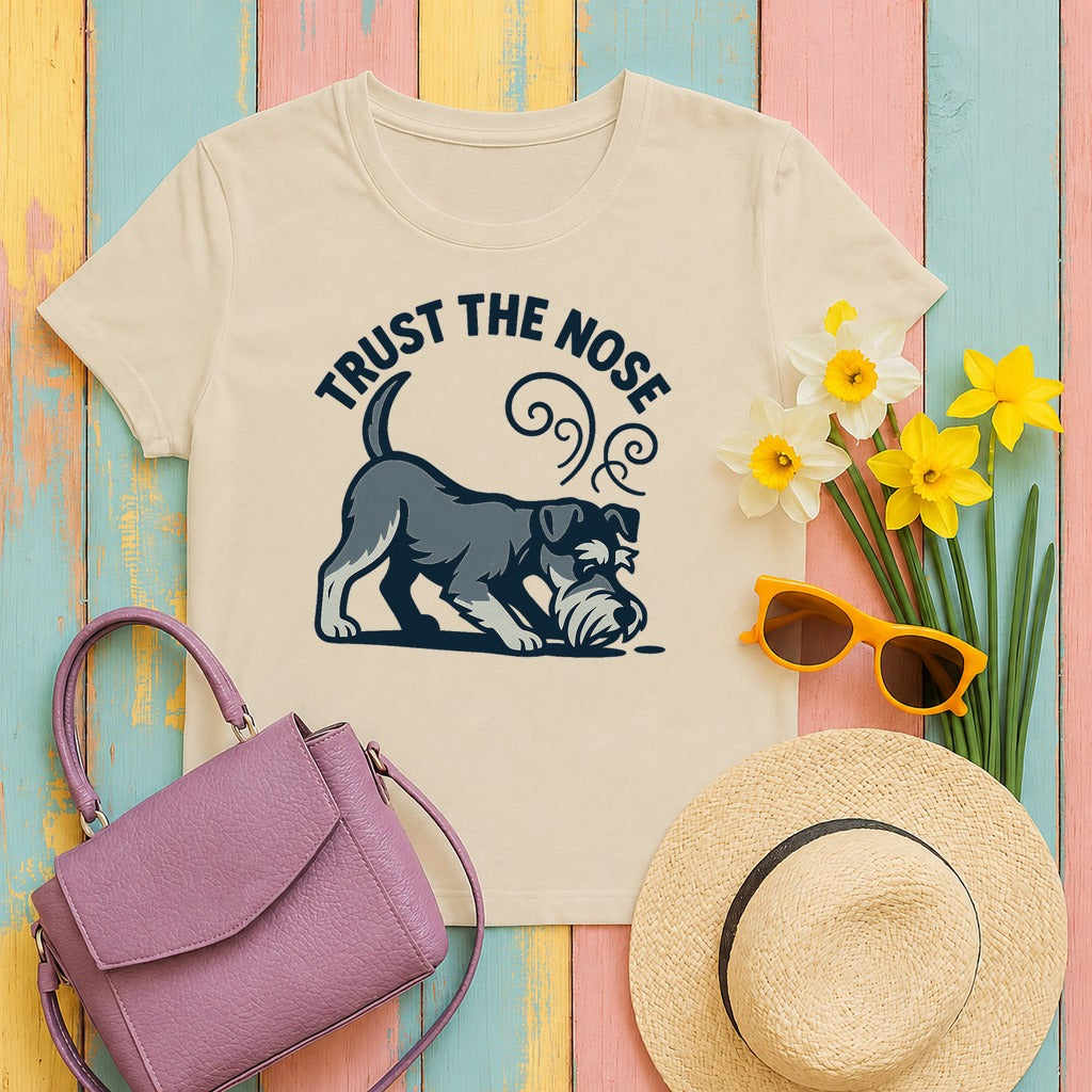 The Trust the Nose Schnauzer T-Shirt in Sand