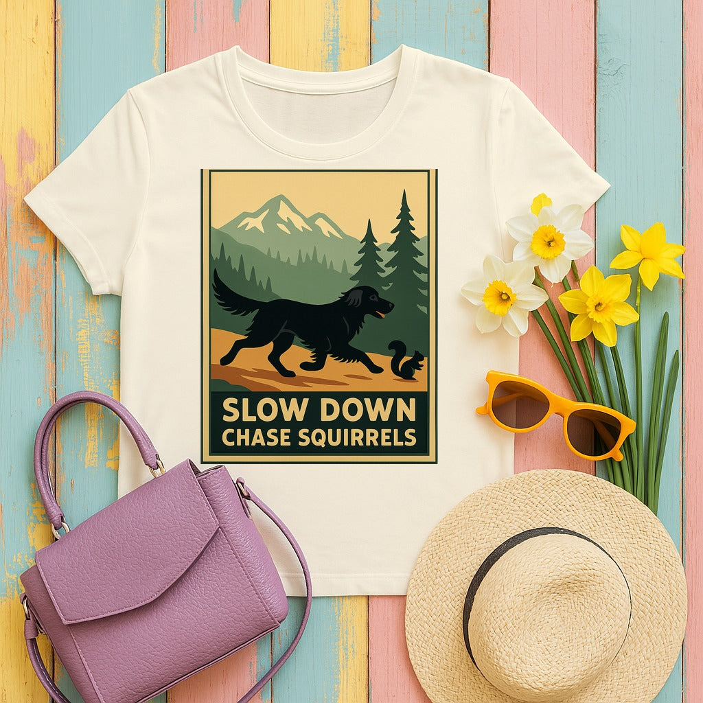 Flat-Coat Chase Squirrels Tee in Natural