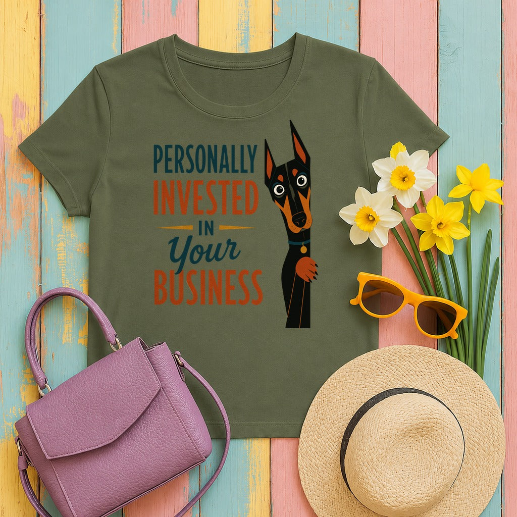 Personally Invested Dobie T-Shirt in Military Green