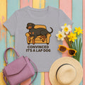 Doberman Convinced It's a Lap Dog Tee in Athletic Heather