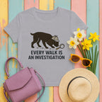 American Water Spaniel every walk investigation tee flat lay