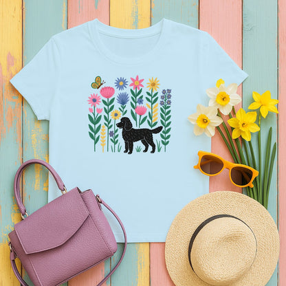Floral Garden Dog Graphic Print T-Shirt product