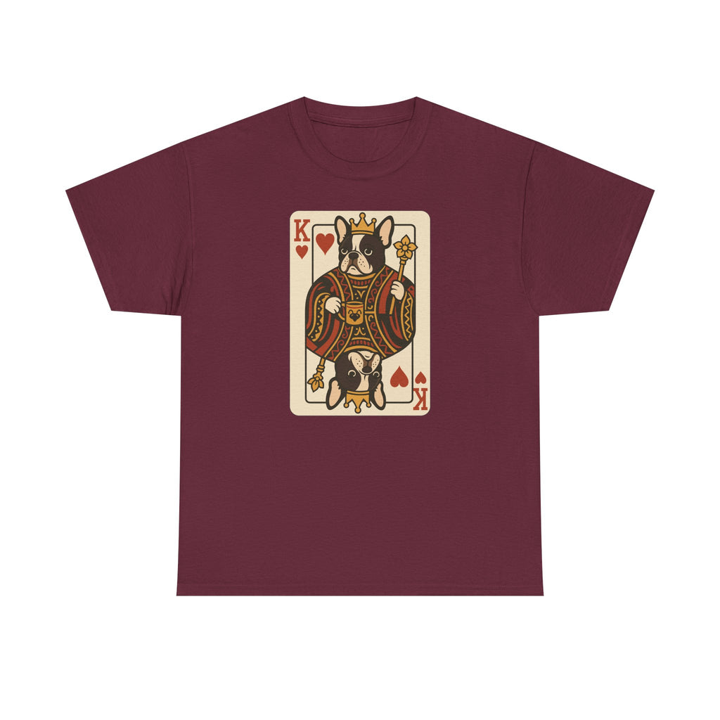 King Of Hearts French Bulldog Playing Card Funny Unique Design T-Shirt