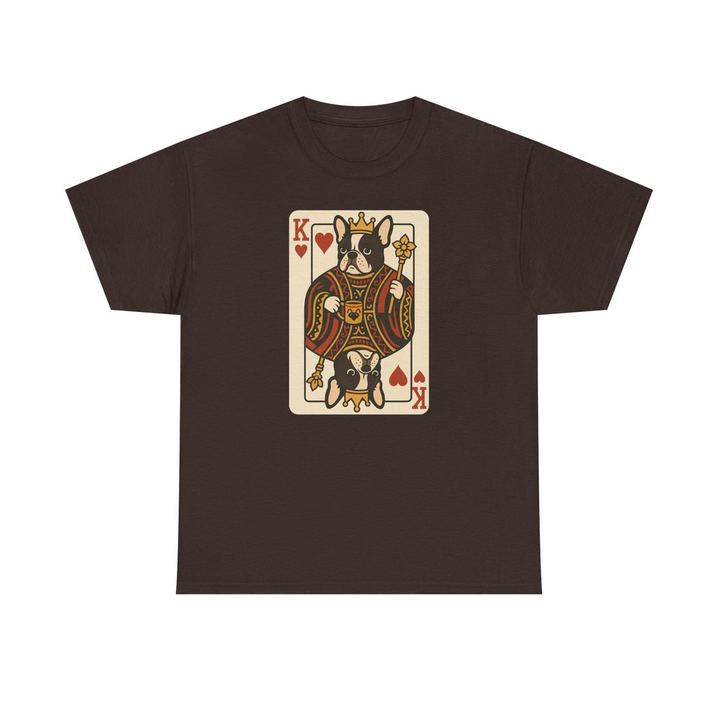 King Of Hearts French Bulldog Playing Card Funny Unique Design T-Shirt