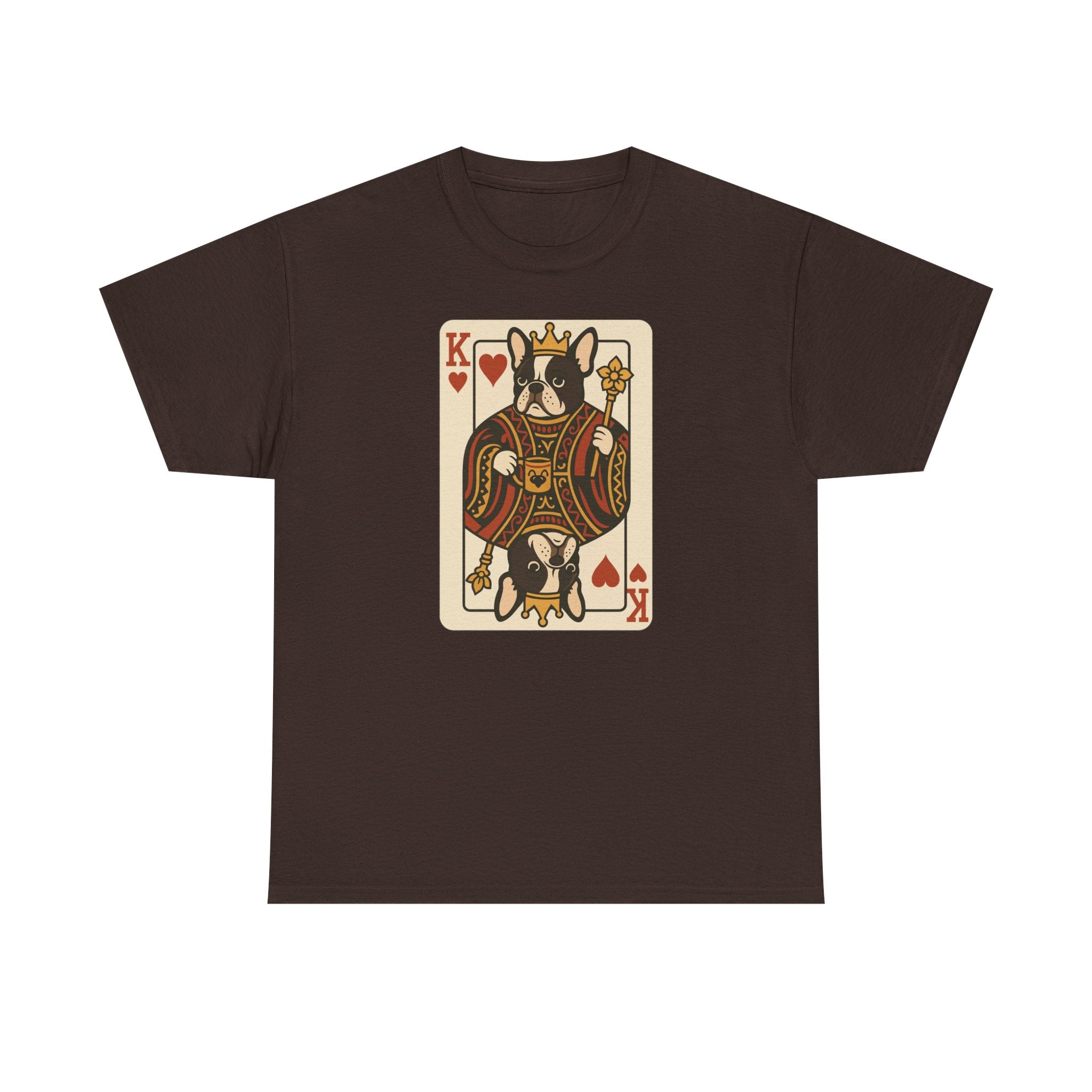 King Of Hearts French Bulldog Playing Card Funny Unique Design T-Shirt
