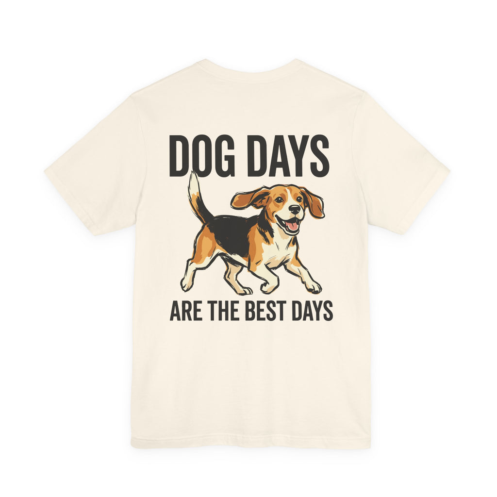 Joyful Beagle Dog Days Back Print Tee in Natural, back