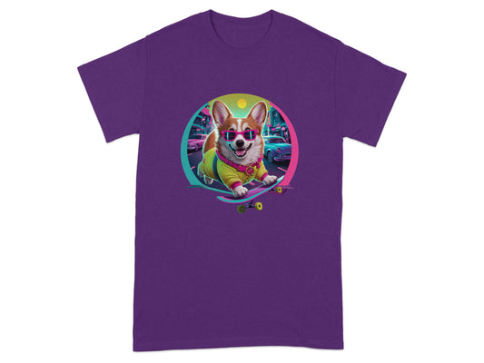 Cool Corgi Skateboarding Urban Graphic Tee product