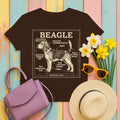 Whimsical Beagle Blueprint T-Shirt in Dark Chocolate