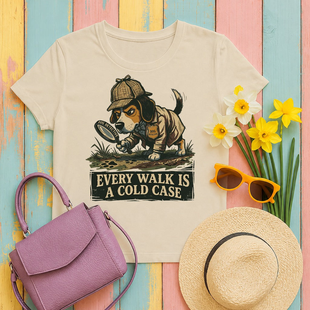 migbackfill beagle-detective-cold-case-t-shirt tee flat lay hero v8