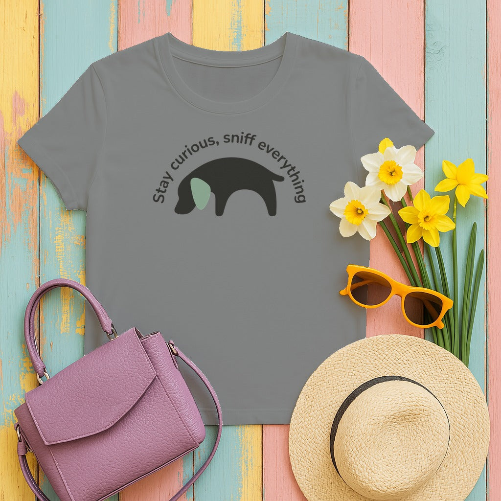 Stay Curious GSP Puppy T-Shirt in Grey