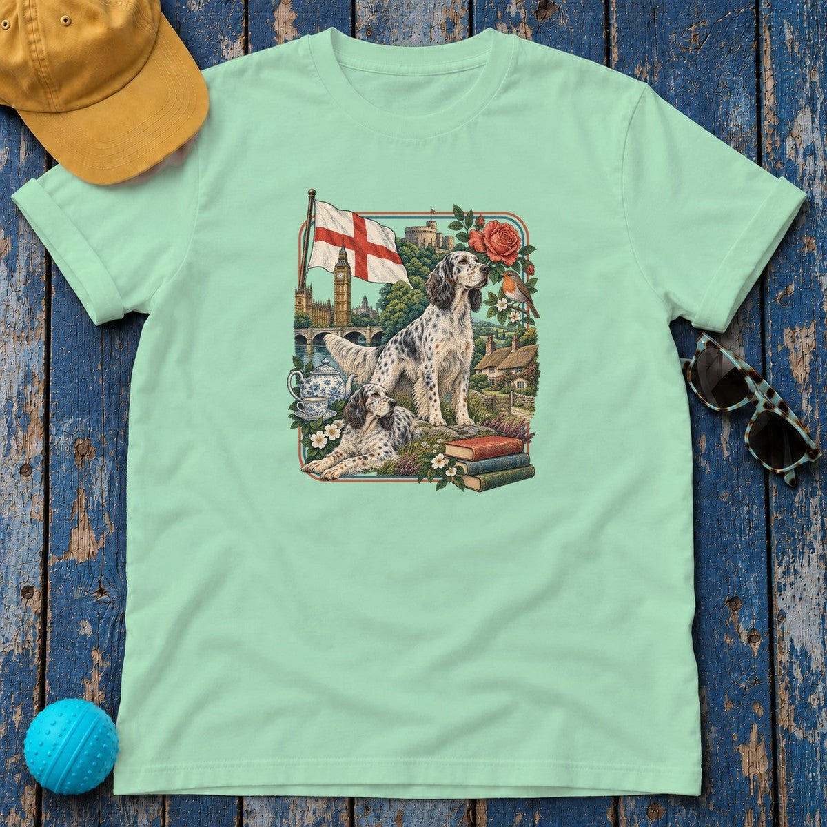 English Setter England Heritage T-Shirt in Mint