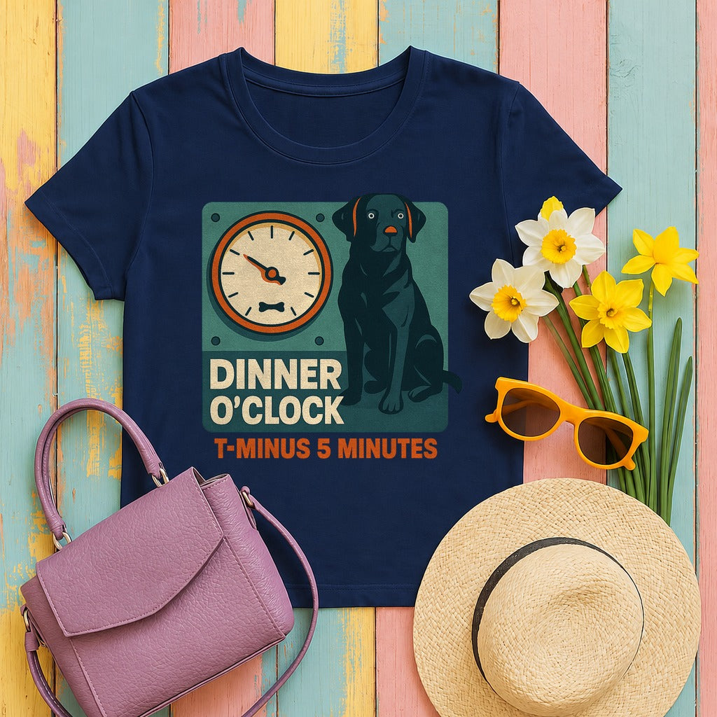 Black Lab Dinner O'Clock T-shirt in Navy