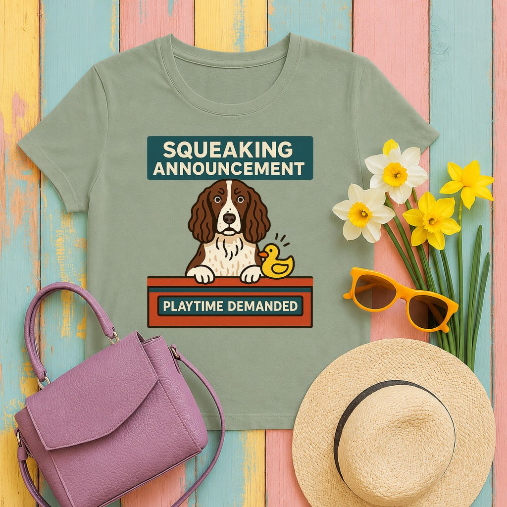 Springer Squeaking Announcement Tee in Sage