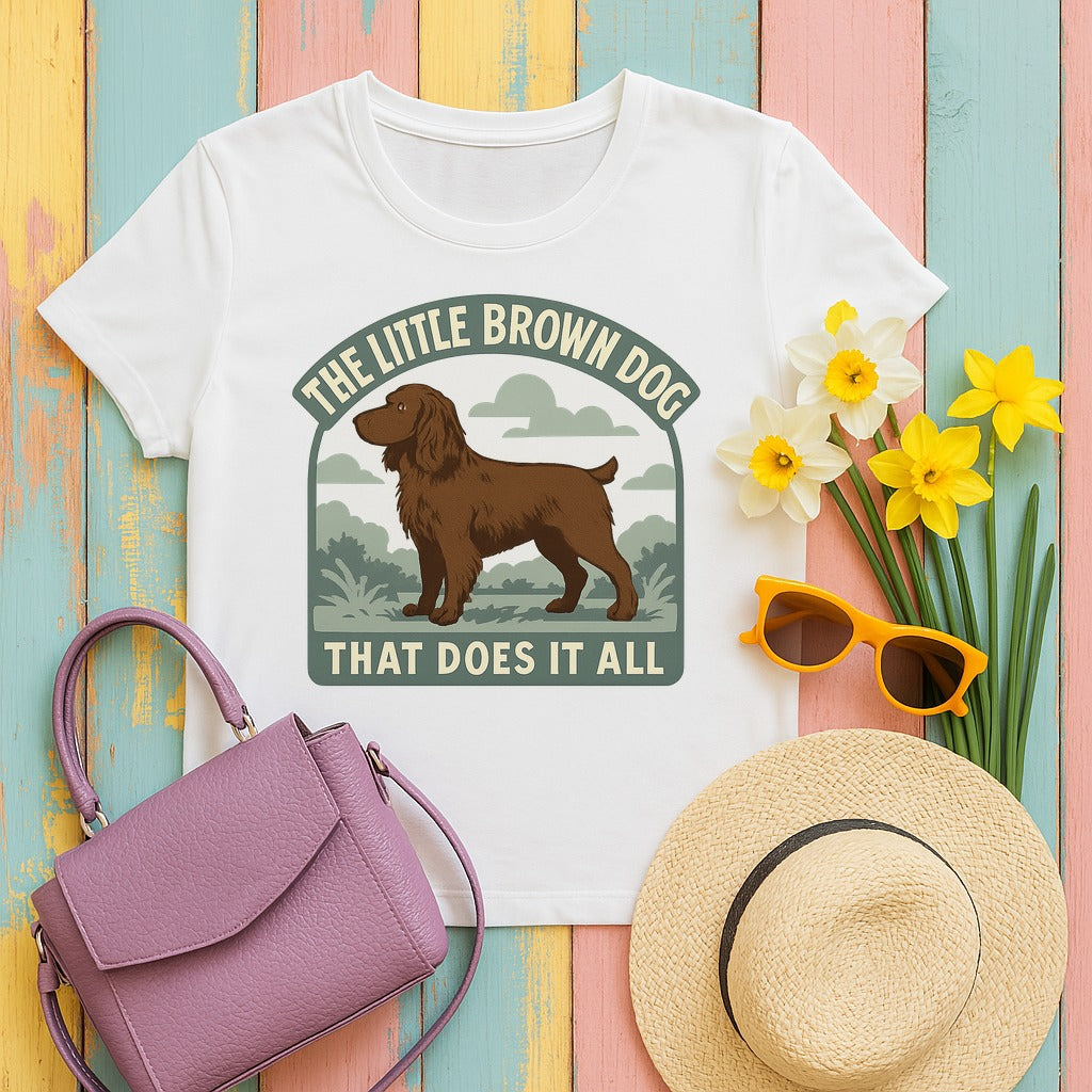 Boykin Spaniel Little Brown Dog That Does It All T-shirt in White