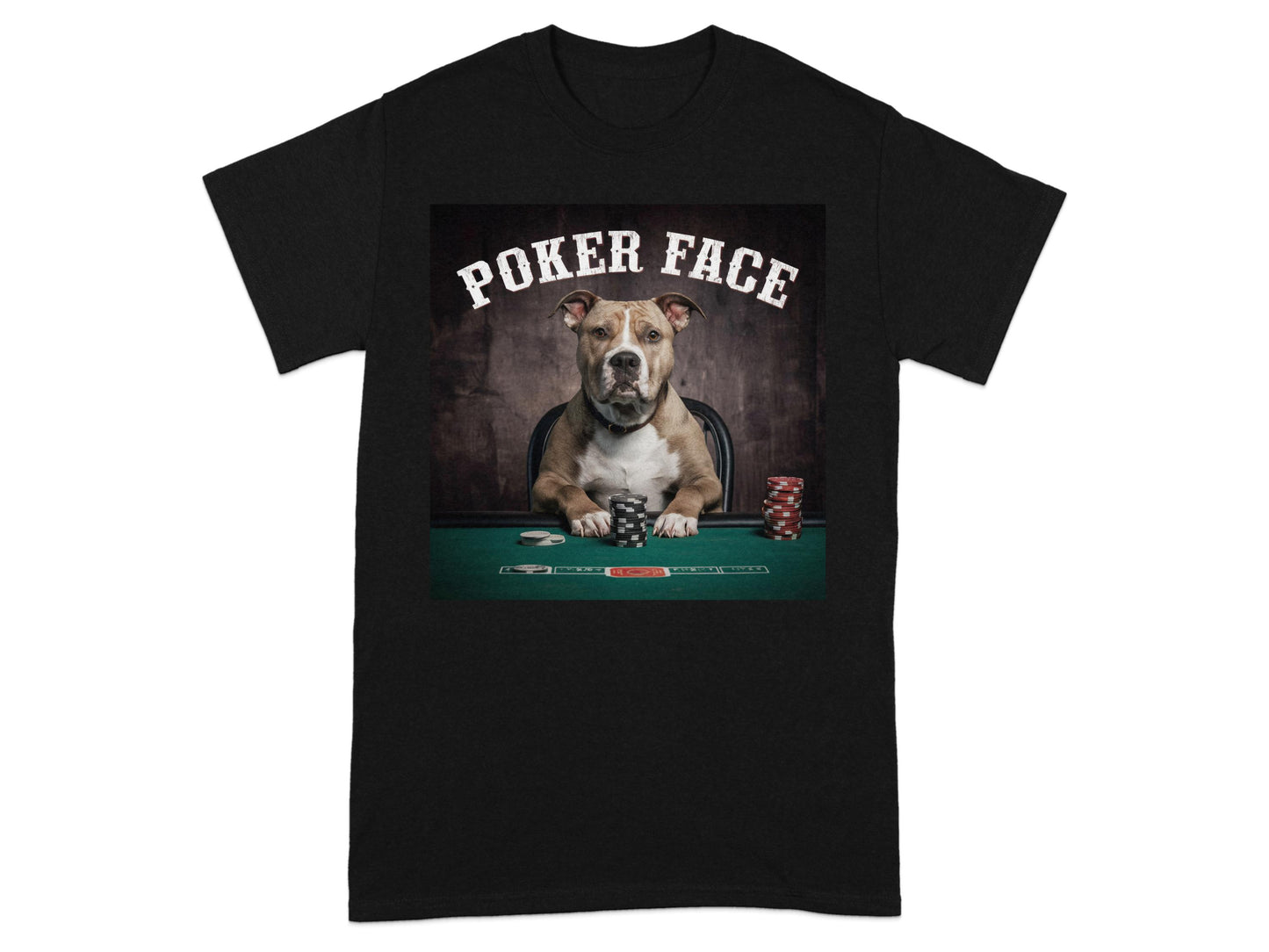 Poker Face Dog Playing Cards Graphic T-Shirt product type