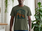 Green t-shirt with brown dog graphic and "Rust the Nose" text.