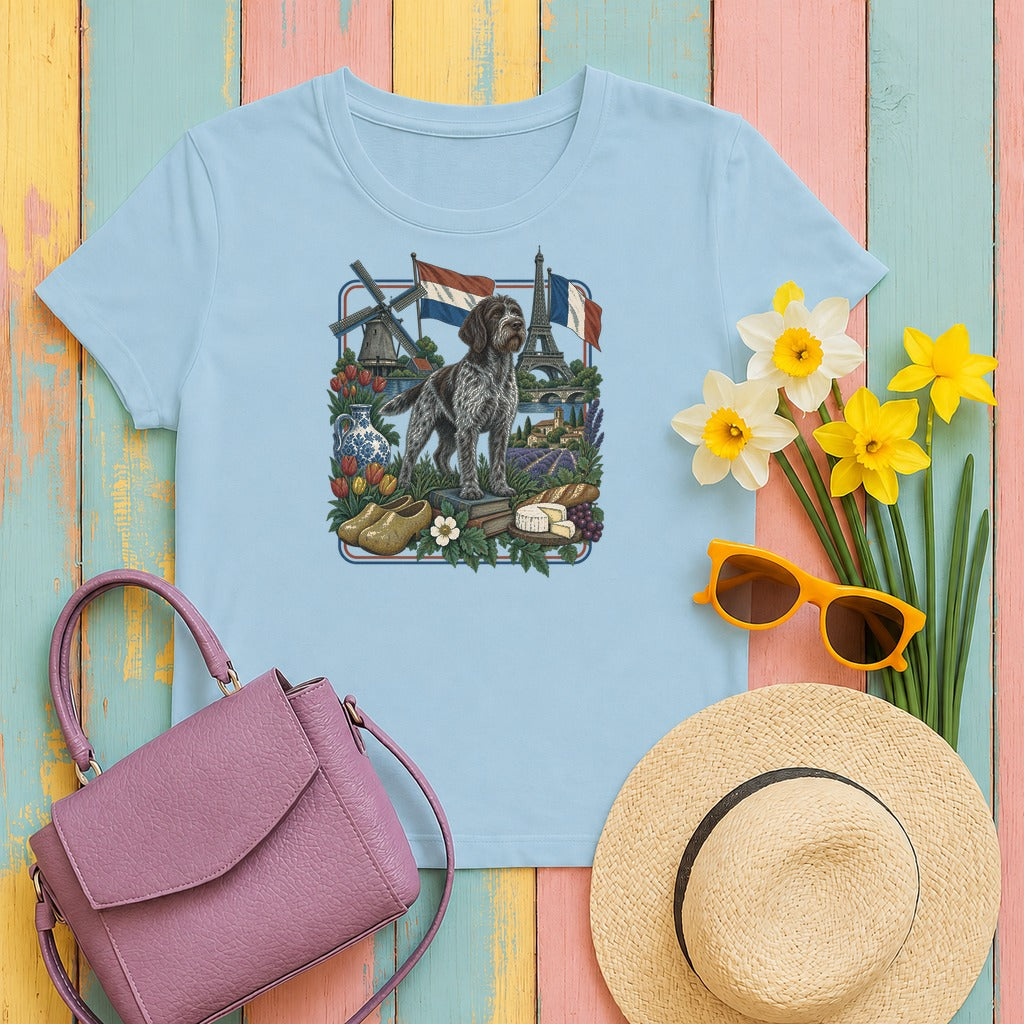 Wirehaired Pointing Griffon Heritage tee, Light Blue