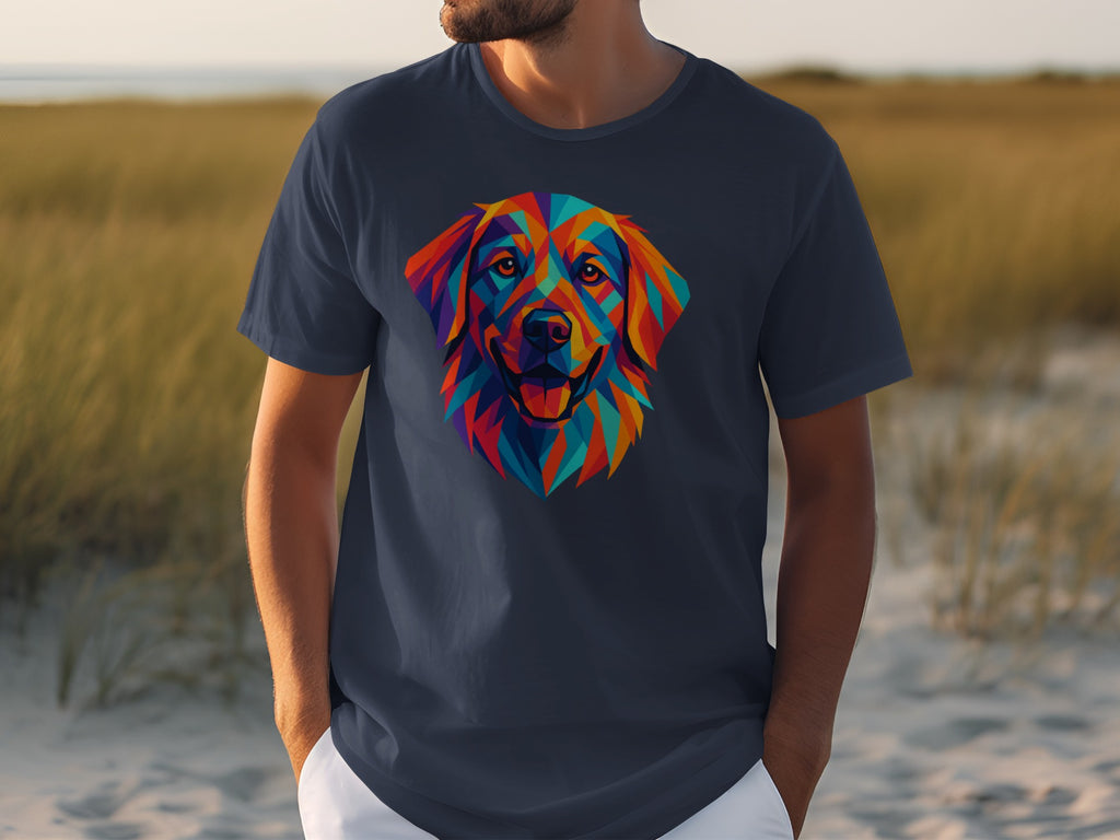 Colorful Geometric Dog Design T-shirt