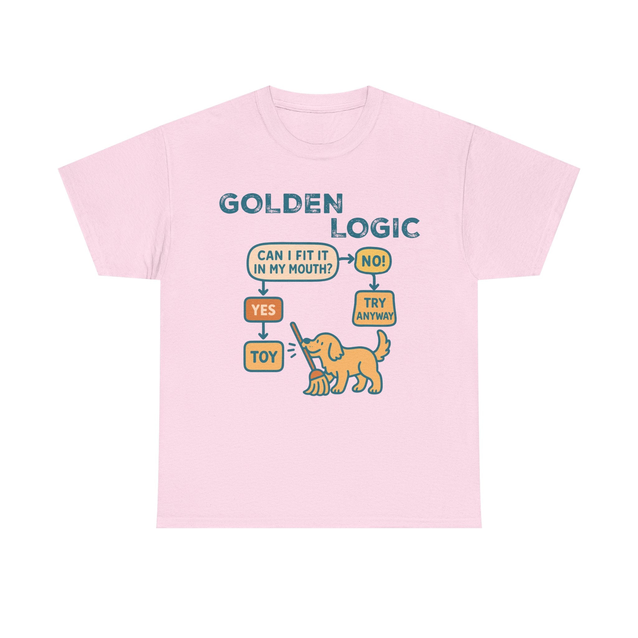 Golden Retriever Logic -- Toy! Light Pink T-Shirt
